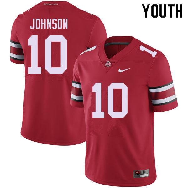 Youth #10 Xavier Johnson Ohio State Buckeyes College Football Jerseys Sale-Red